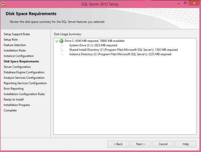 Disk Space Requirements